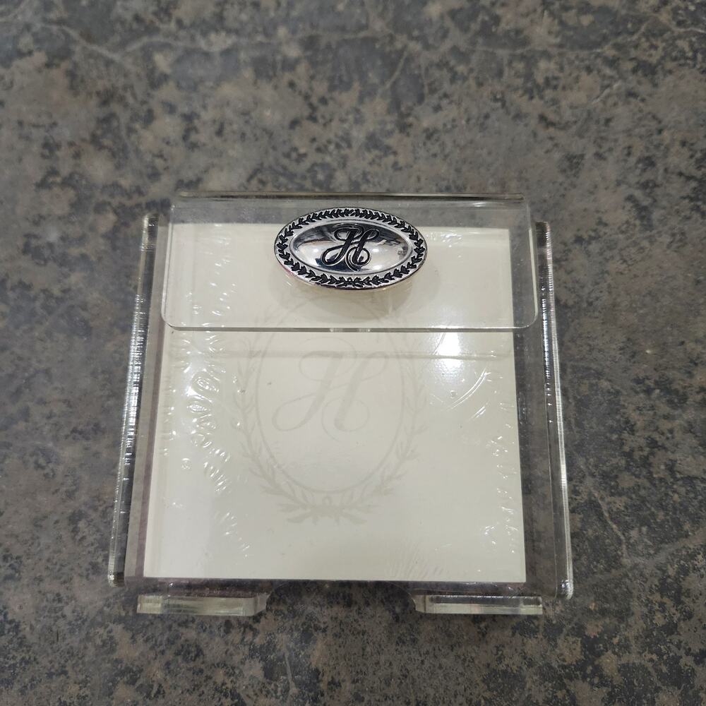 Mud Pie Initial Notes & Acrylic Holder Set Sticky Notes Office Desk Decor "H"